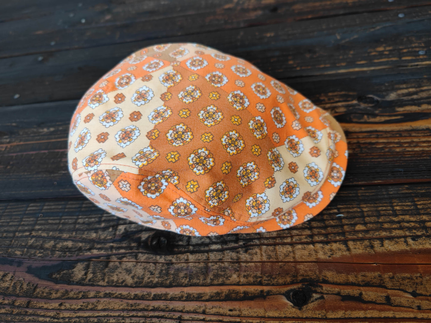 小花柄(オレンジ)ハンチング(small flower pattern(orange) hunting cap)