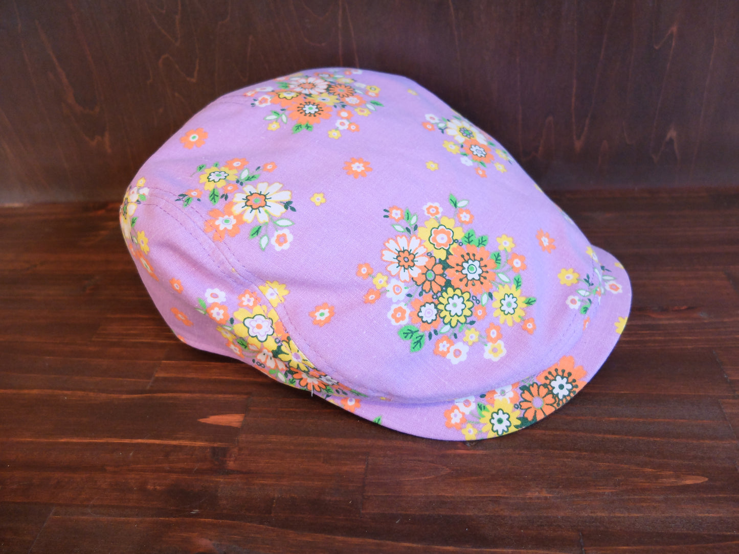小さな花束柄(紫)ハンチング(small bouquet pattern(purple) hunting cap)